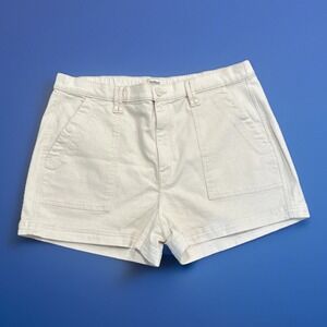 Upwest Shorts Womens XL Chino High Rise Ivory